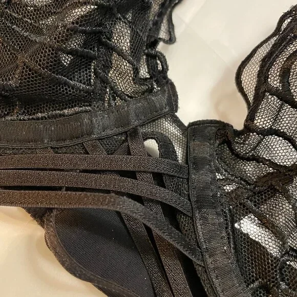 AUBADE L'indomptable Ultra Plunge Triangle Bra in Afterdark Black Size 34D NWT - Picture 8 of 14